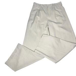 Madewell High Waist Pleated Slouchy Straight Pants in Drapey Twill Beige 4